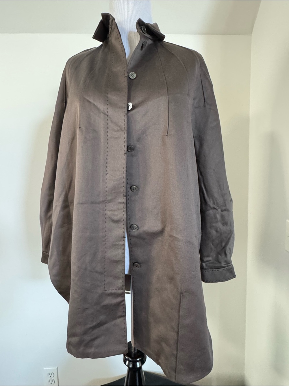 Women’s Chado Ralph Rucci Brown Lightweight Button-Front shirt